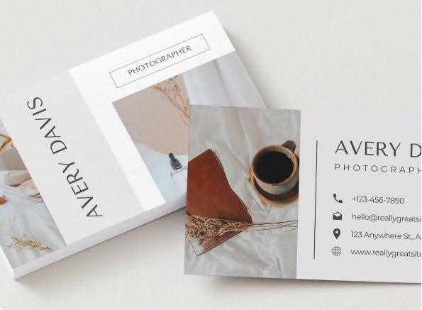 Minimalist Photographer Business Card Template – Editable in Canva (Digital Download)