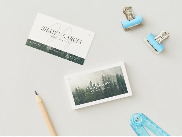 Minimalist Photographer Business Card Template – Editable in Canva (Digital Download)