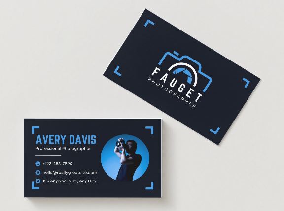 Minimalist Photographer Business Card Template – Editable in Canva (Digital Download)