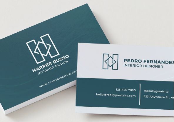 Elegant Business Card Template for Interior Designers – Editable in Canva