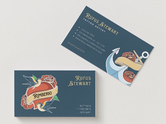 5 Modern Tattoo Artist Business Cards Bundle β Canva Editable Template