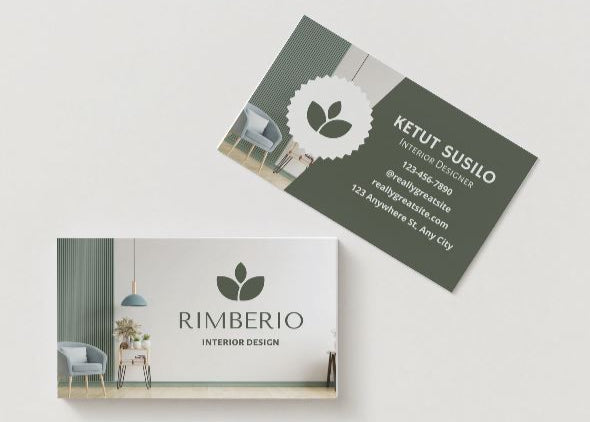 Interior Designer Business Card Template – Modern Editable Canva Design