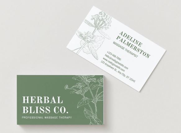 Wellness Therapist Business Card β Feminine & Soft Design