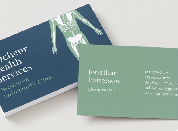 5 Chiropractor Business Card Templates Bundle β Clean & Professional Canva Design (Digital Download)