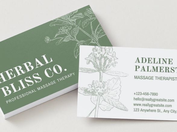 Therapist Business Card Template β Calm & Minimal Design