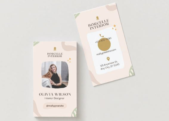 Interior Designer Business Card Template – Modern Editable Canva Design