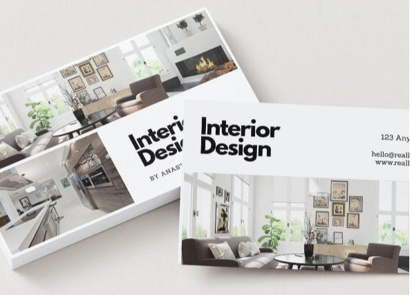 Interior Designer Business Card Template – Modern Editable Canva Design