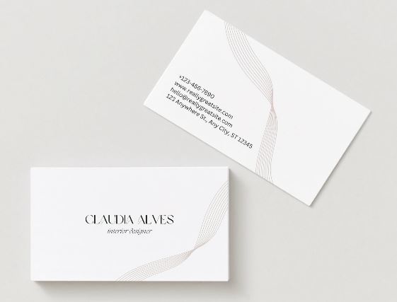 Elegant Business Card Template for Interior Designers – Editable in Canva