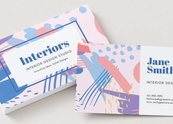 Elegant Business Card Template for Interior Designers – Editable in Canva