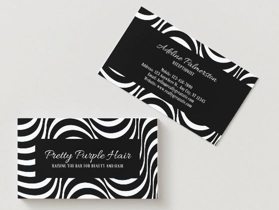 Bold Hair Stylist Business Card – Editable Canva Template (Digital Download)