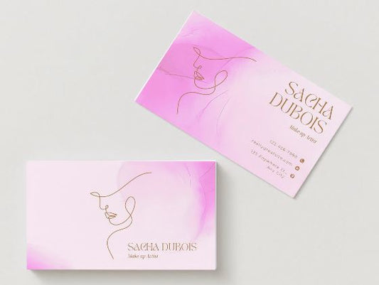 Soft Feminine Makeup Artist Business Card Template – Canva Editable