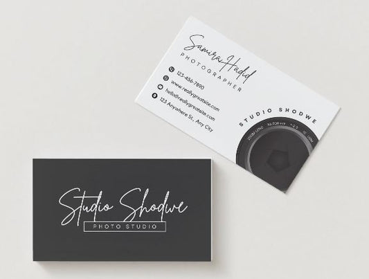 Minimalist Photographer Business Card Template – Editable in Canva (Digital Download)