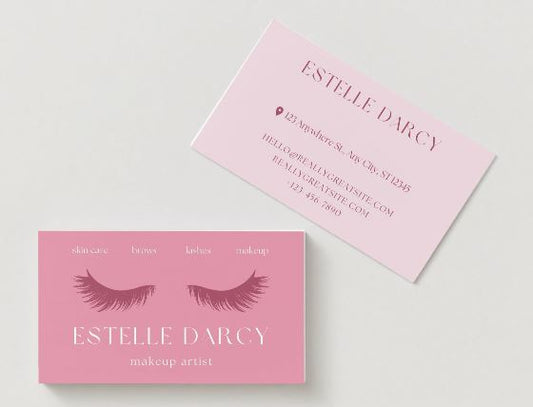Elegant Makeup Artist Business Card Template – Editable in Canva (Digital Download)