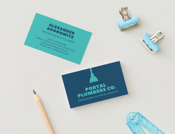 Bold Plumbing Contractor Business Card – Editable Canva Template (Digital Download)