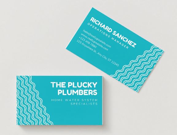 Bold Plumbing Contractor Business Card – Editable Canva Template (Digital Download)