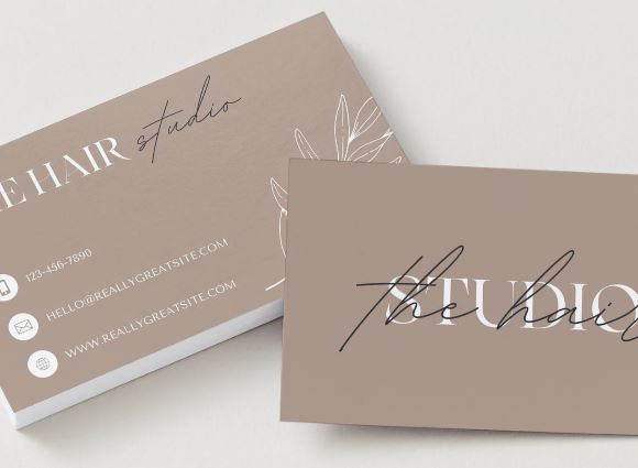 Bold Hair Stylist Business Card – Editable Canva Template (Digital Download)