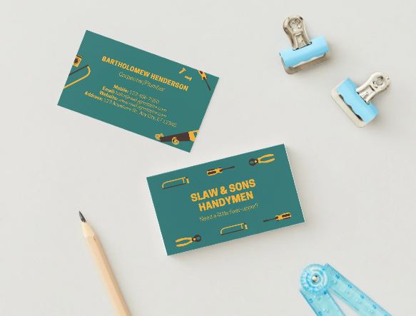 Bold Plumbing Contractor Business Card – Editable Canva Template (Digital Download)
