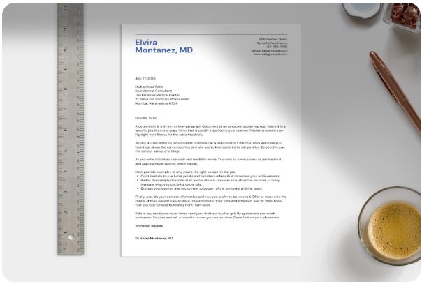 Doctor Resume + Cover Letter Bundle | 4 Editable Templates for Physicians, Residents, IMGs | Professional Canva Designs