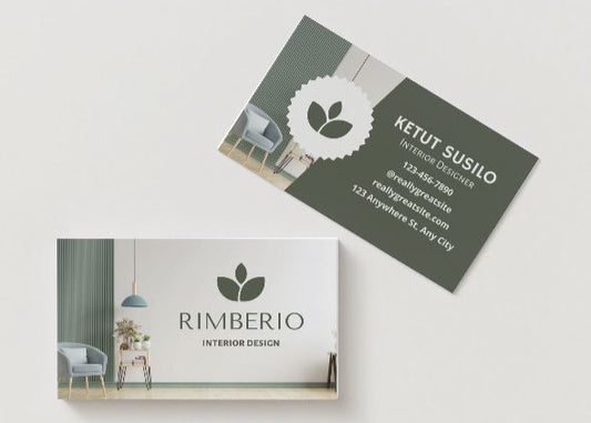 Interior Designer Business Card Template – Modern Editable Canva Design