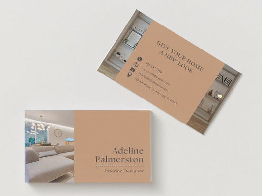 Stylish Interior Designer Business Card Template – Canva Editable