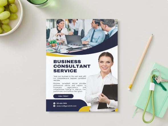 Entrepreneur &amp; Consultant Business Card Template – Bold Canva Design
