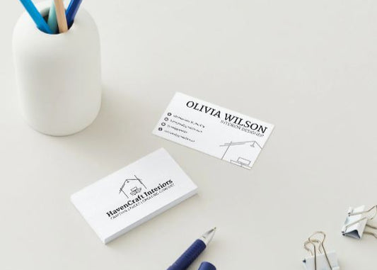 Elegant Business Card Template for Interior Designers – Editable in Canva