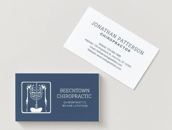 Modern Chiropractor Business Card Template – Clean & Customizable Design for Wellness Professionals